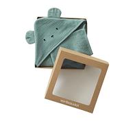 VERTBAUDET Cape de bain + gant en gaze de coton bio*, vert 80X80