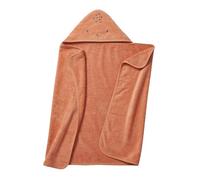 VERTBAUDET Cape de bain/Serviette à capuche Bébé et Enfant, avec coton recyclé pêche 85X130