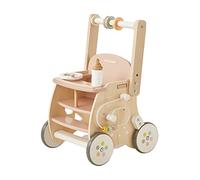VERTBAUDET Chariot de Marche Poussette Motricité Bois FSC rose TU