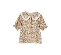 VERTBAUDET Chemise à Fleurs col Claudine Fille Manches Courtes écru 14A