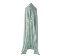 VERTBAUDET Ciel de lit en Gaze de Coton avec Pompons Vert Sauge TU