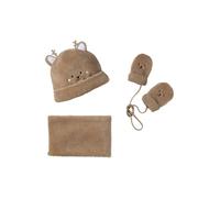 VERTBAUDET Coffret Noël Bonnet Ourson Snood et Moufles Bébé Noix de pécan 3/6M(60/67)