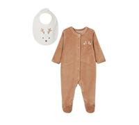 VERTBAUDET Coffret Noël Pyjama Bébé et Bavoir Renne Brodé Noix de pécan 12M(74CM)