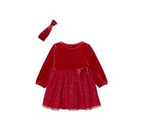 VERTBAUDET Coffret Noël Robe Tulle pailleté et Bandeau bébé Rouge 3M(60CM)
