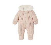 VERTBAUDET Combi-pilote imprimée coeurs bébé doublée imitation fourrure vieux rose NAISSANCE(50CM)