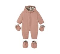 Combipilote naissance doublée imitation fourrure léopard bois de rose 1M(54CM)