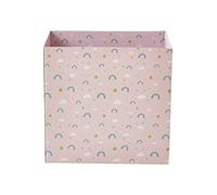 VERTBAUDET Corbeille en Carton Pliable Arc-en-Ciel Rose TU