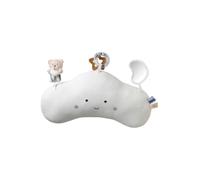 VERTBAUDET Coussin d'Activités Jouet Éveil Bébé Blanc TU | motricité fine, stimulation sensorielle, à suspendre, hochet, anneau de dentition, peluche, sonore, imagination, coordination
