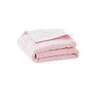 VERTBAUDET Couverture Bébé Bi-Face Minky/Molleton Microfibre Rose 75X100