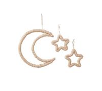 VERTBAUDET Décorations Murales Lune Et Étoiles Effet Laine Beige TU