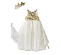 Déguisement de princesse avec voile et couronne doré 8/10A