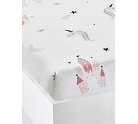 VERTBAUDET Drap-Housse Enfant Coton Évolutif Blanc imprimé 90X200