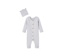 VERTBAUDET Ensemble bébé combinaison et bonnet à oreilles en tricot bleu pâle 6M(67CM)