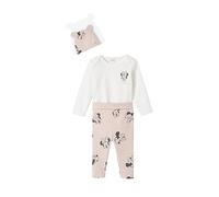 VERTBAUDET Ensemble bébé fille body + pantalon + bonnet Disney® Minnie blanc/rose poudré 12M(74CM)