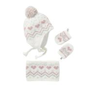 VERTBAUDET Ensemble bébé Fille Bonnet + Snood + moufles Maille Jacquard Fluffy écru 24/36M(86/97)