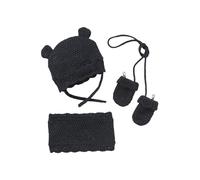 VERTBAUDET Ensemble bébé Fille Bonnet + Snood + moufles Marine 3/6M(60/67)