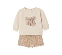 VERTBAUDET Ensemble bébé Fille noël Sweat Short à Sequins Or 24M(86CM)