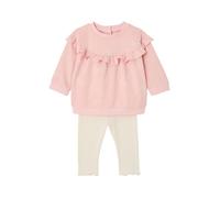 VERTBAUDET Ensemble bébé Fille Sweat à Volant + Legging Rose 9M(71CM)