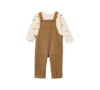 VERTBAUDET Ensemble bébé salopette en velours + T-shirt caramel 18M(81CM)