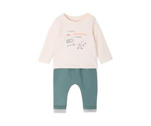VERTBAUDET Ensemble bébé Tee-Shirt et Pantalon en Molleton Bleu Canard 6M(67CM)