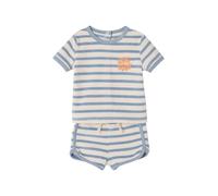 VERTBAUDET Ensemble bébé tee-shirt + short en éponge rayé bleu 3M(60CM)