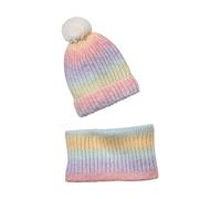 VERTBAUDET Ensemble Bonnet et Snood Arc en Ciel Fille Rayures Bleu Clair Bicolor/Multicolor 8/10A