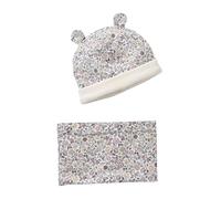 VERTBAUDET Ensemble Bonnet et Snood bébé imprimé Fleuri doublé Sherpa Rose imprimé 12/18M(74/81)