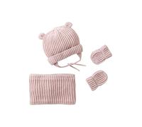 VERTBAUDET Ensemble Bonnet, Snood et moufles bébé Rose pâle 12/18M(74/81)