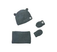 VERTBAUDET Ensemble Bonnet, Snood et moufles bébé Vert 3/6M(60/67)