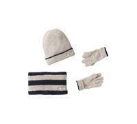 VERTBAUDET Ensemble Bonnet Snood Gants Garçon Maille Rayures Bleu grisé 8/10A