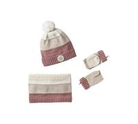 VERTBAUDET Ensemble Bonnet Snood moufles/Mitaines Colorblock Fille rayé Rose 8/10A
