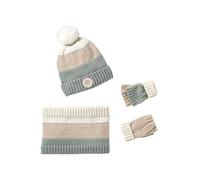 VERTBAUDET Ensemble Bonnet Snood moufles/Mitaines Colorblock Fille Vert d'eau 12/14A
