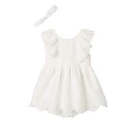 VERTBAUDET Ensemble cérémonie bébé Robe, Bloomer et Bandeau Ivoire 24M(86CM)