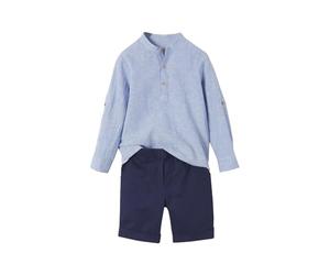 VERTBAUDET Ensemble céremonie Chemise col Mao et Short garçon rayé Bleu 8A