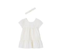 VERTBAUDET Ensemble cérémonie Robe rayée Fil Brillant + Bandeau Assorti bébé rayé Blanc 24M(86CM)