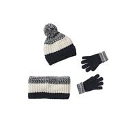 VERTBAUDET Ensemble Colorblock Bonnet + Snood + Gants garçon Bleu Nuit 8/10A