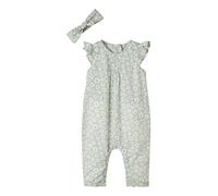 VERTBAUDET Ensemble Combinaison + Bandeau imprimés bébé Fille Vert céladon imprimé 6M(67CM)