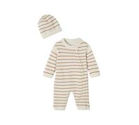 VERTBAUDET Ensemble combinaison et bonnet en tricot rayé bébé noisette 1M(54CM)
