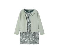 VERTBAUDET Ensemble fille cardigan et robe imprimée fleurs vert de gris 8A