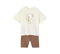 VERTBAUDET Ensemble fille léopard T-shirt et cycliste sport écru 8A