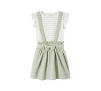 VERTBAUDET Ensemble Fille t-Shirt à Volants + Jupe en Gaze de Coton Vert Sauge 14A