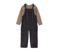 VERTBAUDET Ensemble fille tee-shirt et salopette velours anthracite 12A