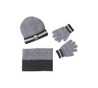 VERTBAUDET Ensemble garçon Bonnet + Snood + Gants « Montagnes » Gris chiné 8/10A
