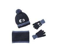 VERTBAUDET Ensemble garçon Bonnet + Snood + moufles/Gants « Monstre » Marine 12/14A