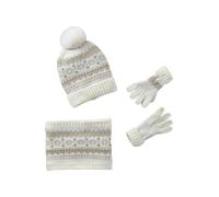 VERTBAUDET Ensemble Jacquard Fille Bonnet + Snood + moufles/Gants écru 8/10A