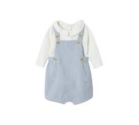 VERTBAUDET Ensemble naissance body + salopette courte rayée bleu ciel 3M(60CM)