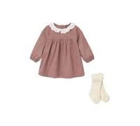 VERTBAUDET Ensemble Naissance Robe en Velours + Collants Blush 3M(60CM)