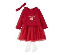 VERTBAUDET Ensemble Noël bébé : Robe, Bandeau et Collants Rouge 3M(60CM)