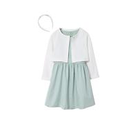 VERTBAUDET Ensemble robe patineuse boléro serre-tête vert sauge 6A