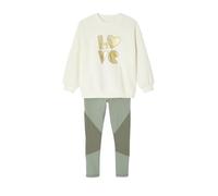 VERTBAUDET Ensemble sport fille sweat motif doré + legging vert sauge 12A